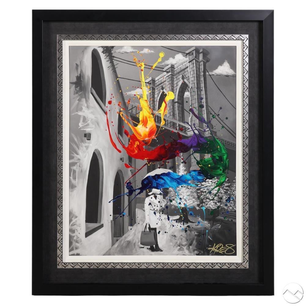 Kevin Vigil comparable auction result: kevin vigil kre8 b 1980 embellished city painting