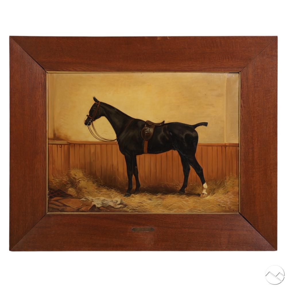 Alexandre Clarys comparable auction result: alexandre clarys 1857 1912 horse portrait painting