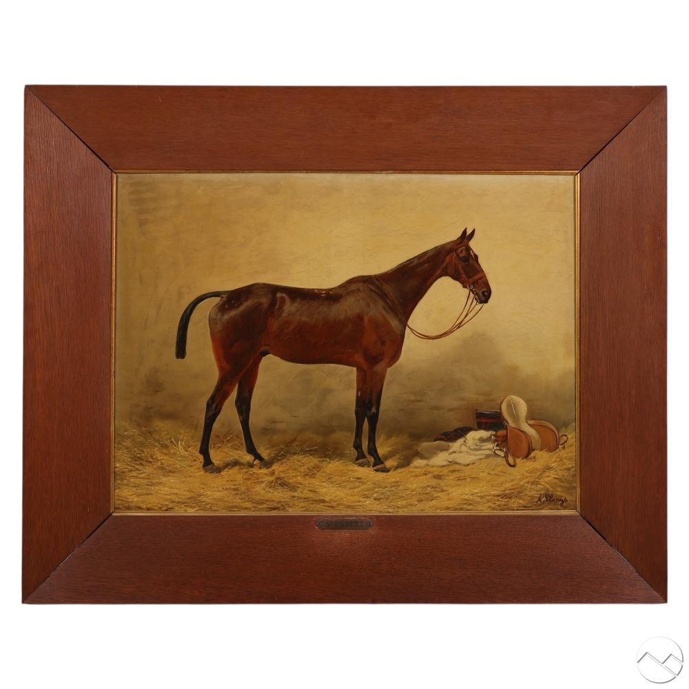 Alexandre Clarys comparable auction result: alexandre clarys 1857 1912 horse portrait painting