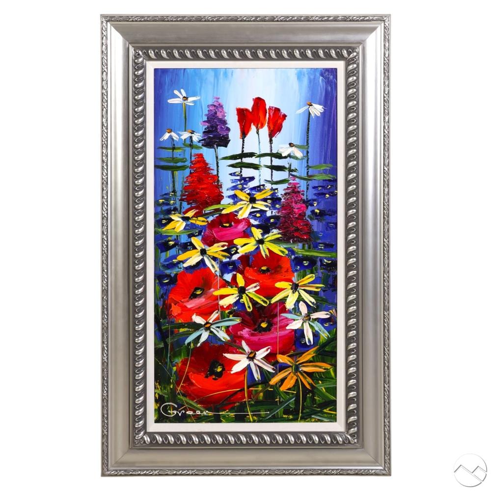 Maya Green comparable auction result: maya green b 1957 shades of purple flower painting