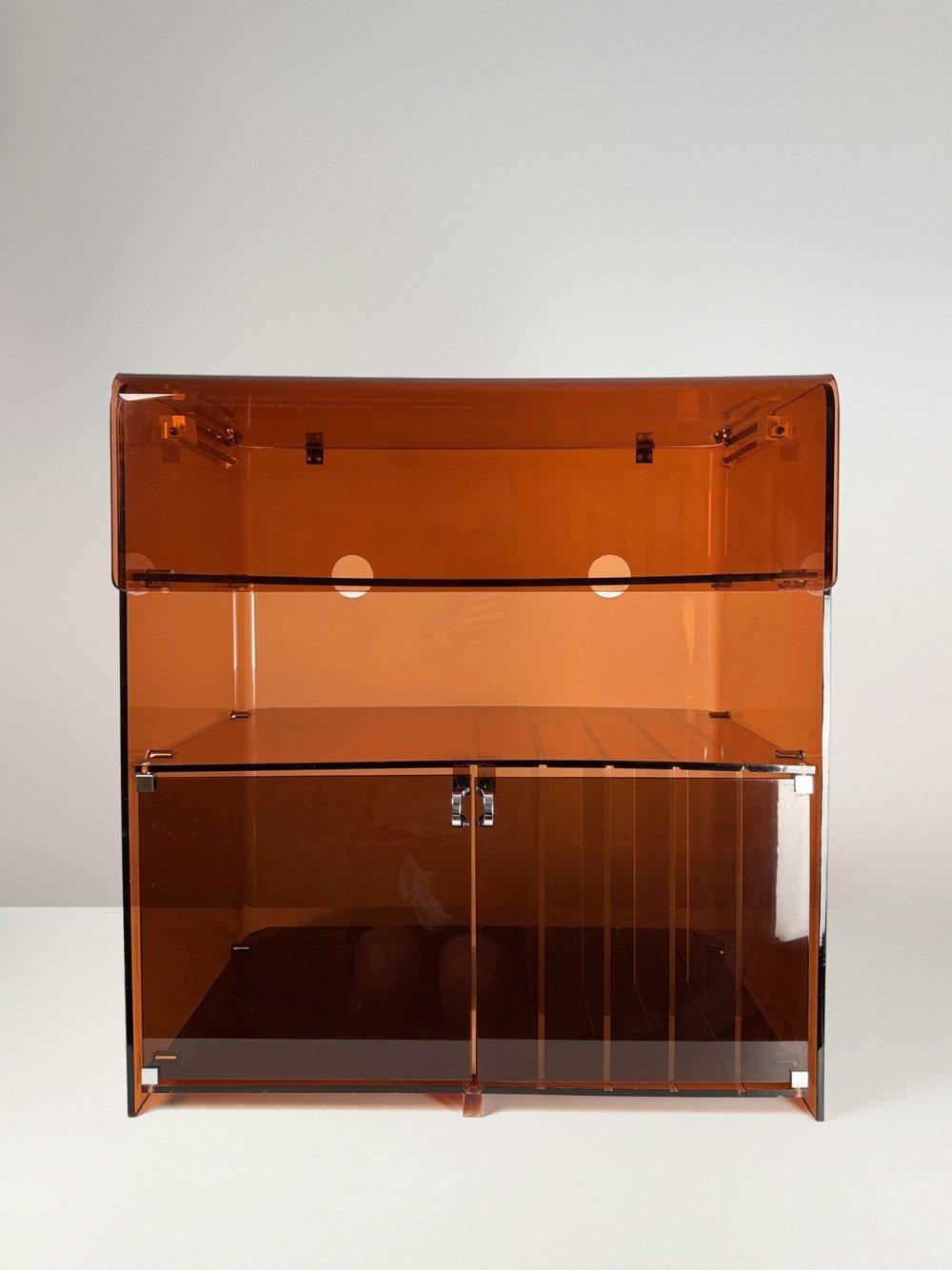 Michel Dumas comparable auction result: michel dumas france 20th century for roche bobois cabinet hi fi 70s methacrylate exhibits sligthly wear consistent with age and use
