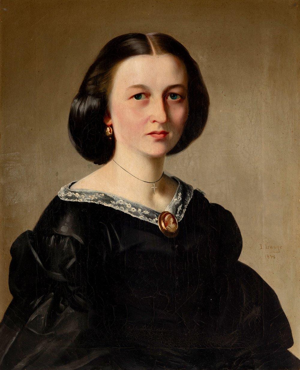 Julius (1817) Lange comparable auction result: julius lange darmstadt 1817 munich 1878 portrait of meta phal oil on canvas signed i lange 1858 lower right in good condition cracked by age