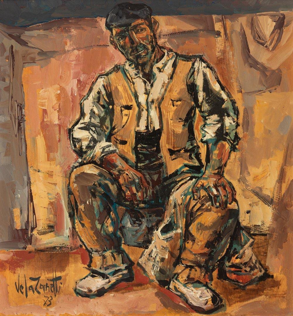 jos vela zanetti milagros burgos 1913 burgos 1999 seated peasant oil on board it has slight damage to the frame signed and dated in the lower left corner · Setdart Auction House · 2025-09-09 José Vela Zanetti comparable auction result: jos vela zanetti milagros burgos 1913 burgos 1999 seated peasant oil on board it has slight damage to the frame signed and dated in the lower left corner
