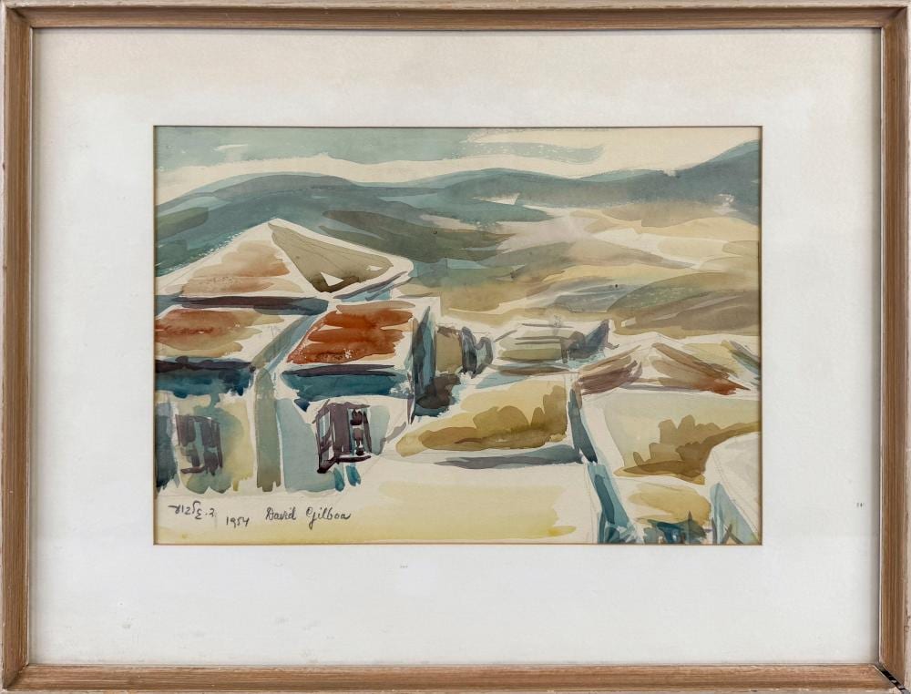David Gilboa comparable auction result: david gilboa romania israel 1910 1976 compound in a valley watercolor on paper 10 x 14 sight framed 16 5 x 18 5
