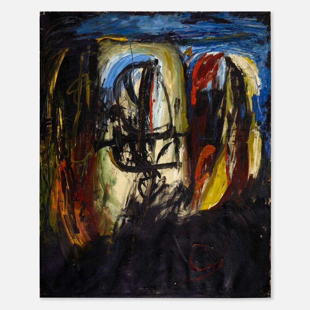 Rex Ashlock comparable auction result: rex ashlock abstract with black calligraphy