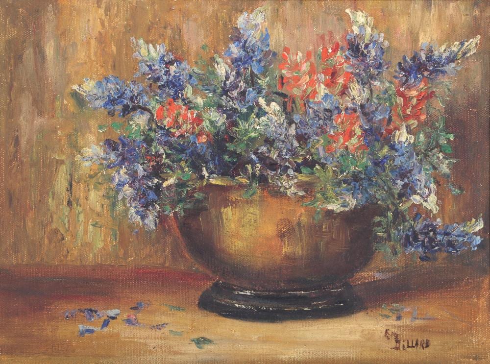 Emma Dillard comparable auction result: emily dillard american 1879 1968 floral still life oil on canvasboard