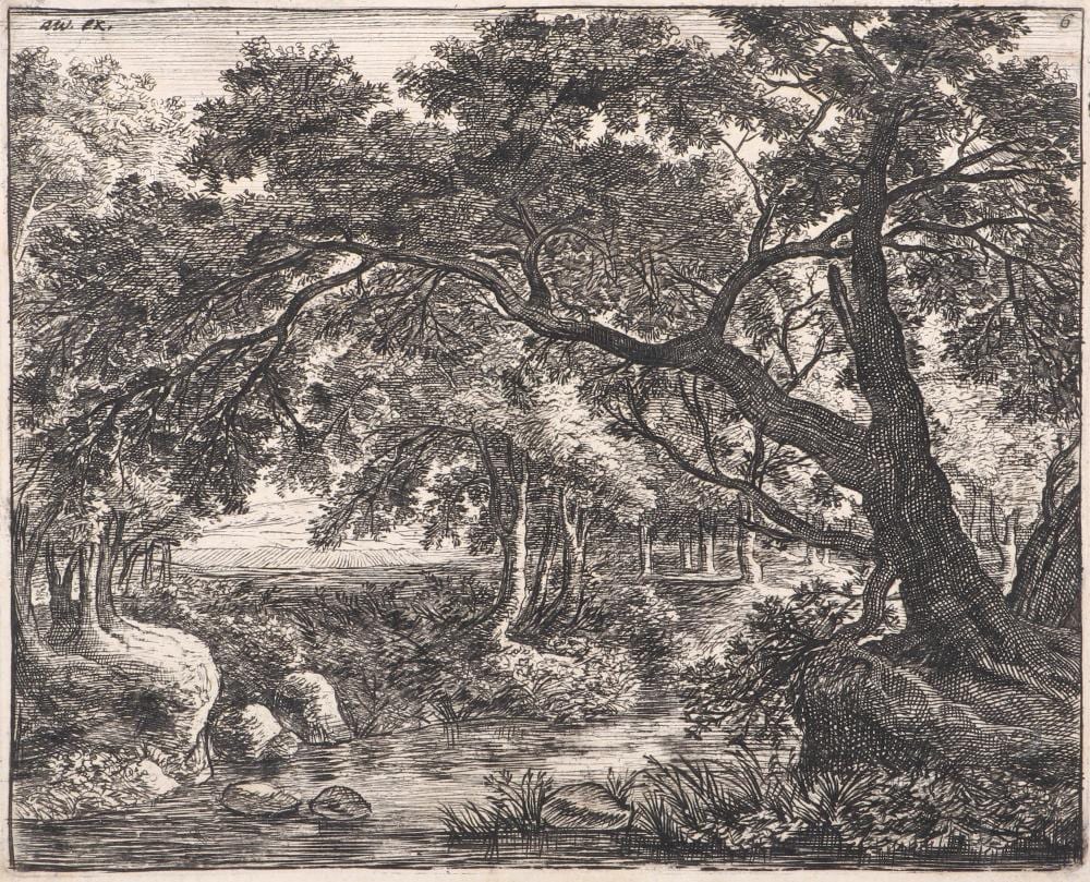 Anthonie Waterloo comparable auction result: anthonie waterloo dutch 1609 1675 le ruisseau the stream etching on laid paper