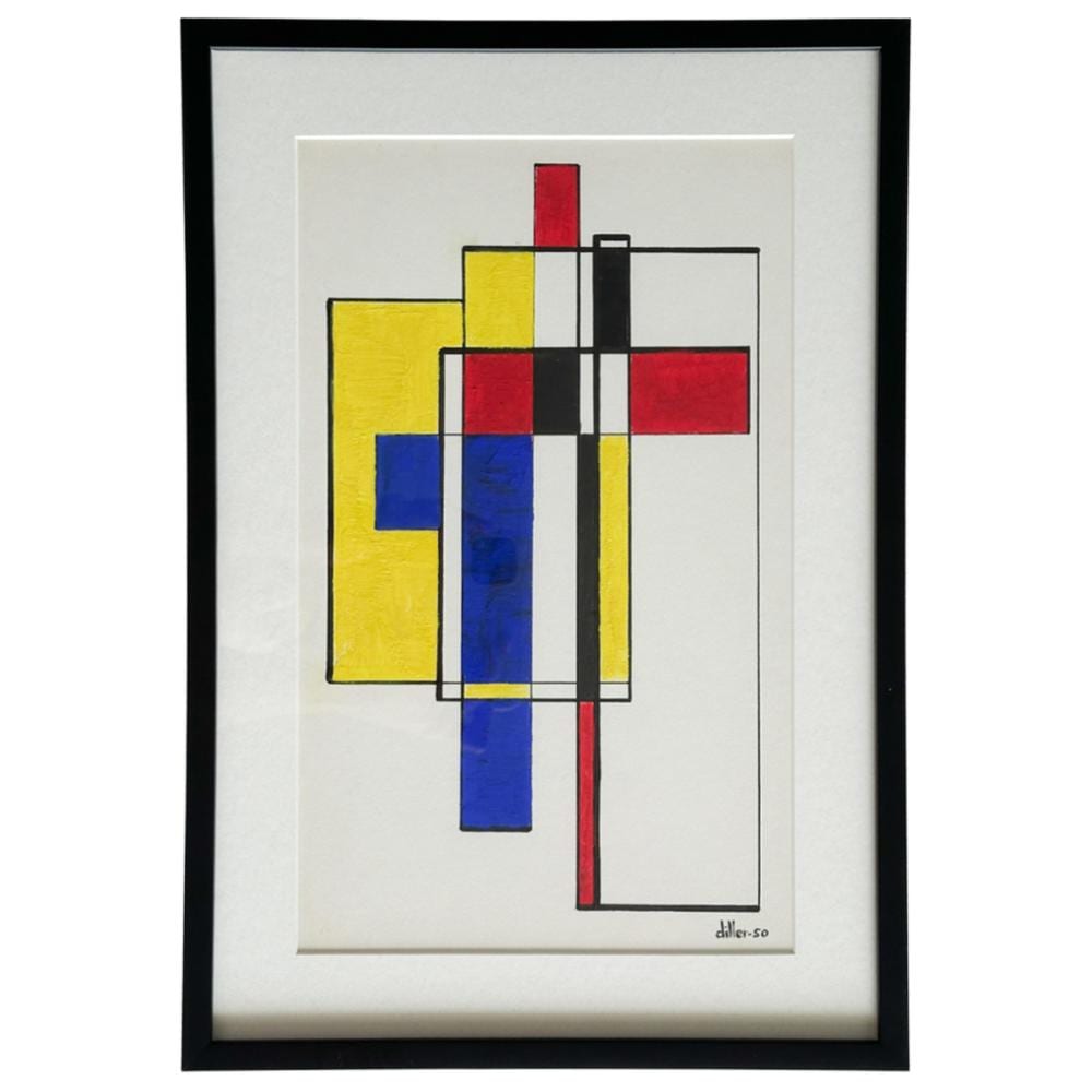 Burgoyne Diller comparable auction result: burgoyne diller 1906 1965 abstract geometric gouache on paper