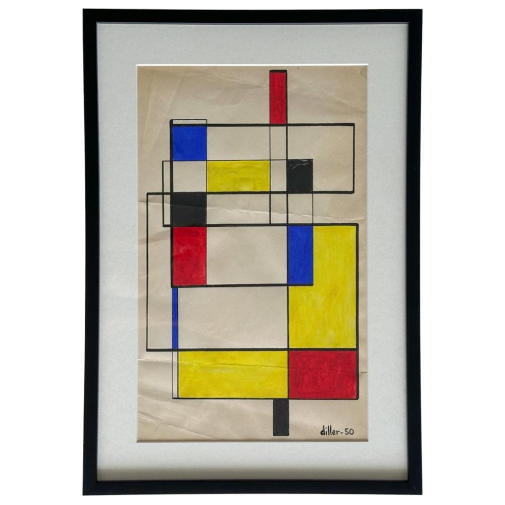 Burgoyne Diller comparable auction result: burgoyne diller 1906 1965 abstract geometric gouache on paper