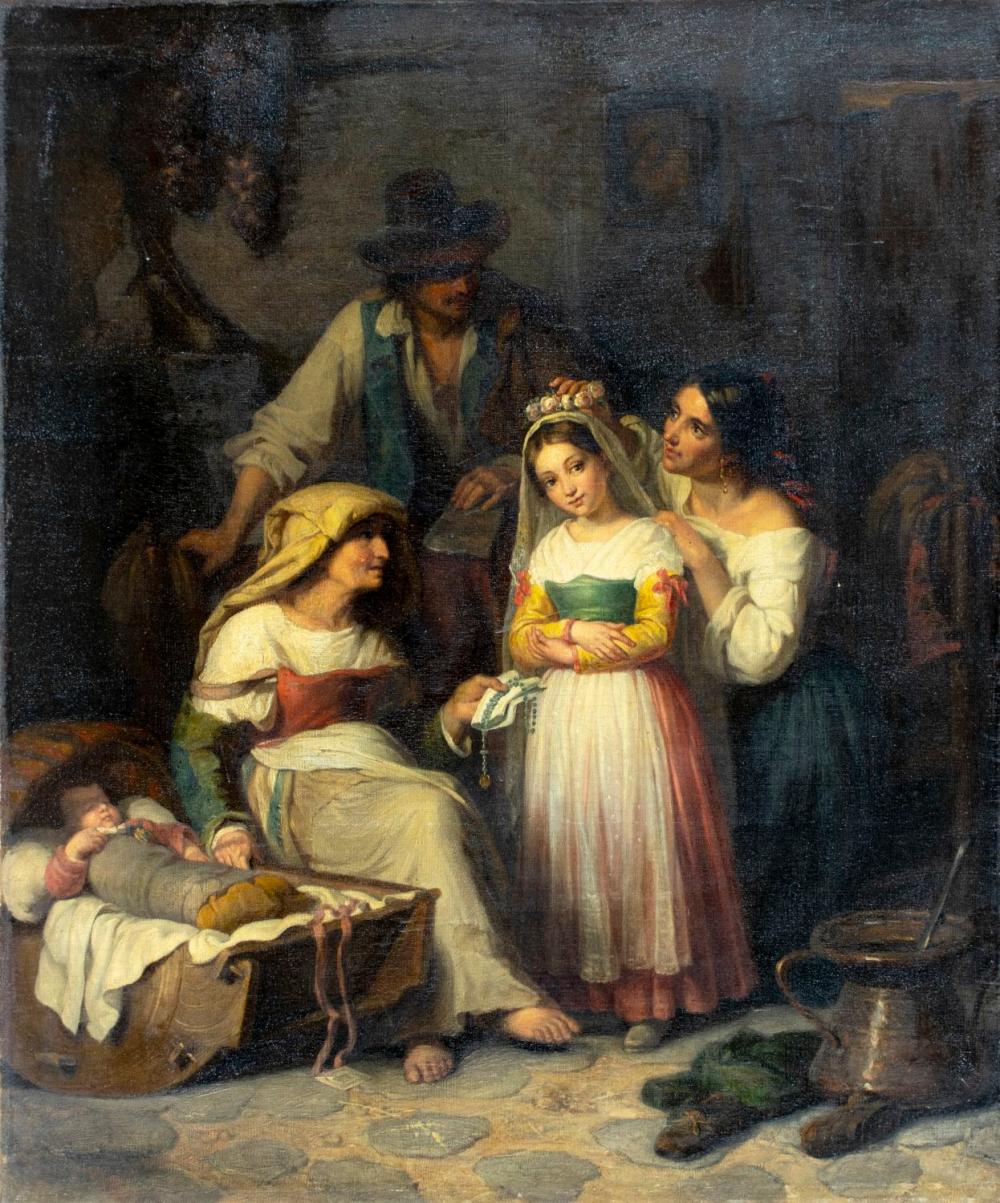 Giuseppe Mazzolini (Italy,1806-1876) oil painting antique sold by Broward Auction Gallery LLC, lot 326 — auction record photograph