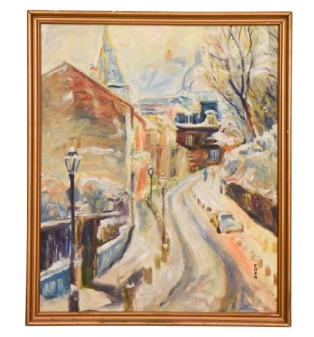 Georgette Liying Chen comparable auction result: georgette chen signed oil painting city street