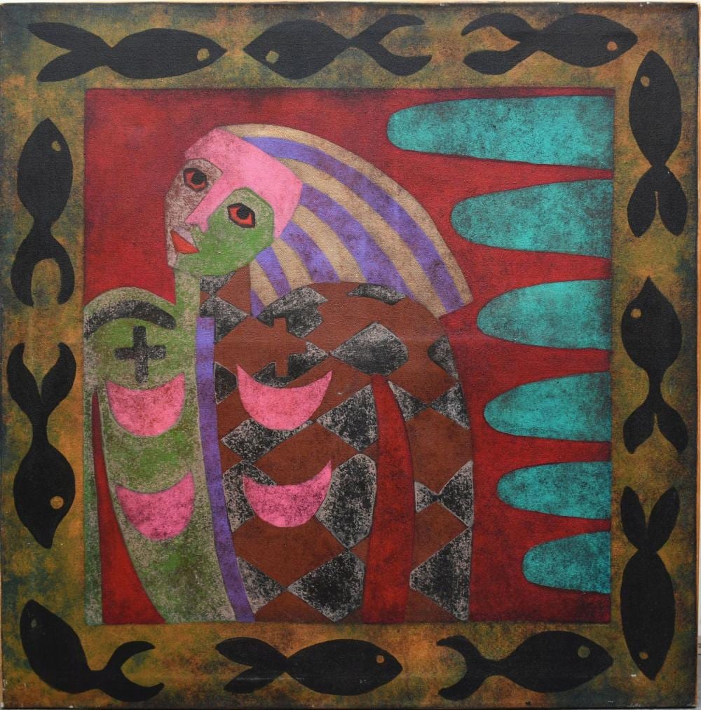 Karima Muyaes comparable auction result: karima muyaes mexican b 1960 acrylic on canvas abstract modern girl with long hair signed on reverse mexico 1988 39 1 2 x 39 1 2 inches
