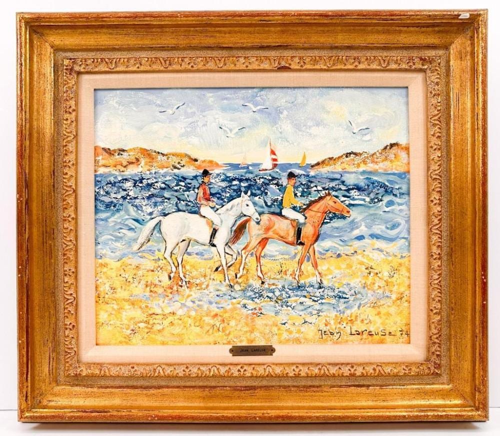 Jean (1925) Lareuse comparable auction result: jean lareuse france b 1925 oil on canvas promenade sur la plage