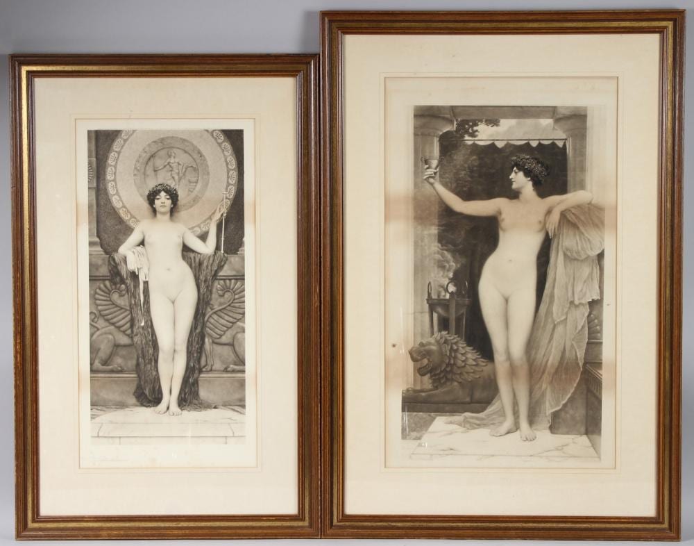 John William Godward comparable auction result: john william godward 1861 1922 campaspe lithographic print published by arthur tooth signed in penc
