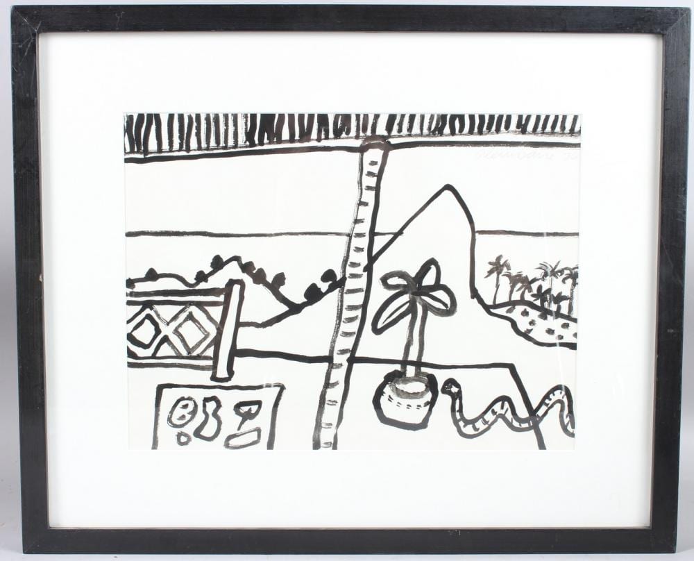 Alan Davie comparable auction result: alan davie 1920 2014 opus d 4 76 1976 black gouache on paper signed and dated 76 in pencil gimpel f