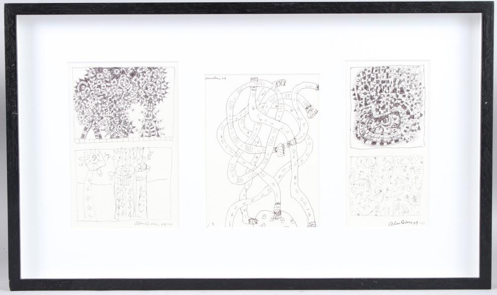 Alan Davie comparable auction result: alan davie 1920 2014 untitled studies black ink drawings in a single frame largest 19 x 12 5cm