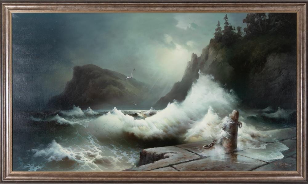 Eugene Garin comparable auction result: eugene garin russian 1922 1994 breaking waves oil on canvas 85 x 151 5cm frame size 99 x 166 x 3cm