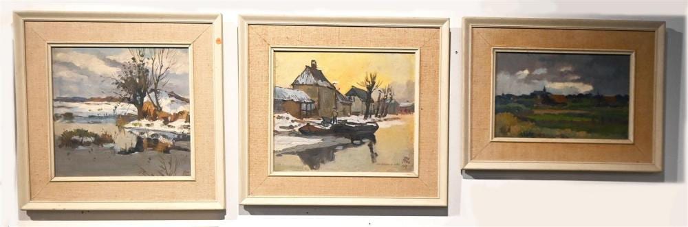 Han Krug comparable auction result: han krug a group of three dutch landscapes