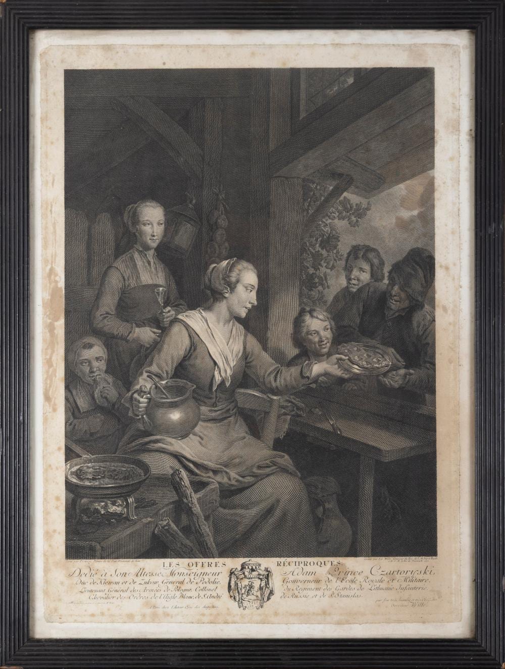 Johann Georg Wille comparable auction result: johann georg wille 1715 1808 after dietrich the reciprocal offer engraving 50 x 36cm