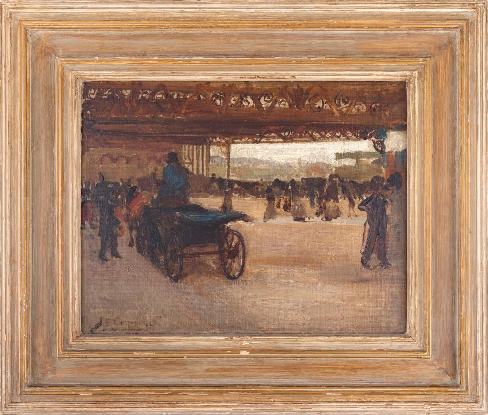 james elder christie 1847 1914 the railway station france oil on canvas 26 x 34cm signed with gallery label verso of d offay couper gallery 9 dering st new bond st london · Adam's · 2025-08-27 James Elder Christie comparable auction result: james elder christie 1847 1914 the railway station france oil on canvas 26 x 34cm signed with gallery label verso of d offay couper gallery 9 dering st new bond st london
