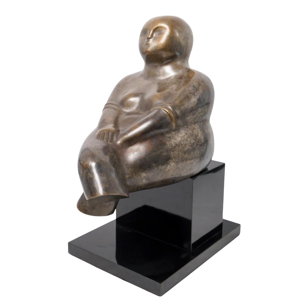 Yuri Krasny comparable auction result: yury krasny russian 1925 2005 seated figural bronze sculpture