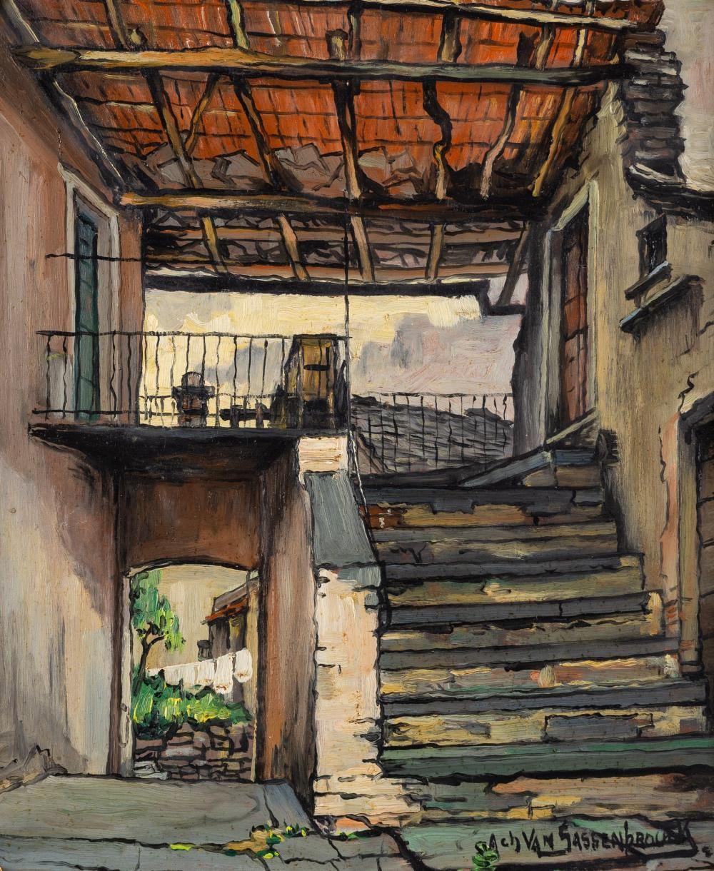 achiel van sassenbrouck 1886 1979 an alley in italy · Flanders Auctions · 2025-09-10 Achiel van Sassenbrouck comparable auction result: achiel van sassenbrouck 1886 1979 an alley in italy