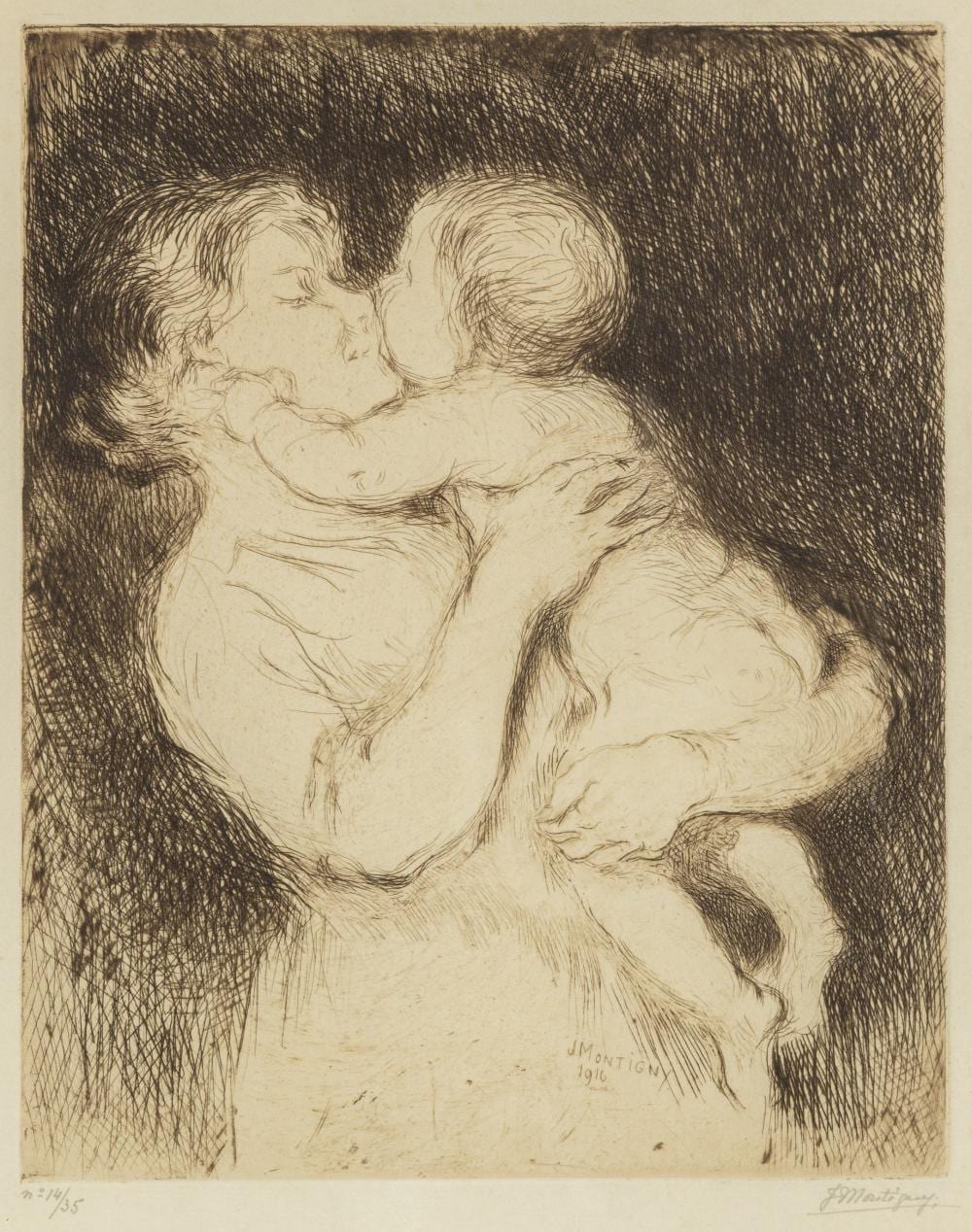Jenny Montigny comparable auction result: jenny montigny moeder en kind een gravure
