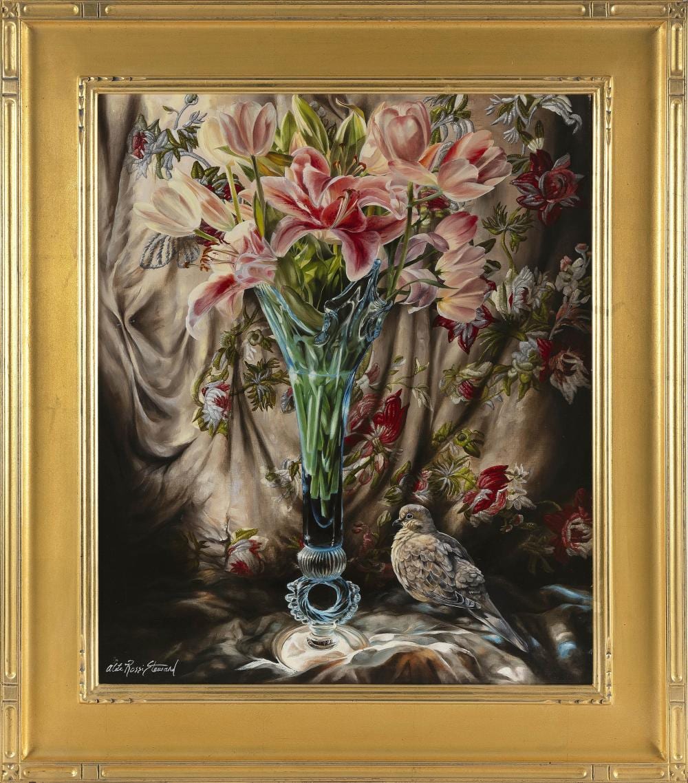 aleta rossi steward massachusetts contemporary slice of light oil on canvas 20 x 24 framed 31 x 27 · Eldred's · 2025-10-09 Aleta Steward comparable auction result: aleta rossi steward massachusetts contemporary slice of light oil on canvas 20 x 24 framed 31 x 27