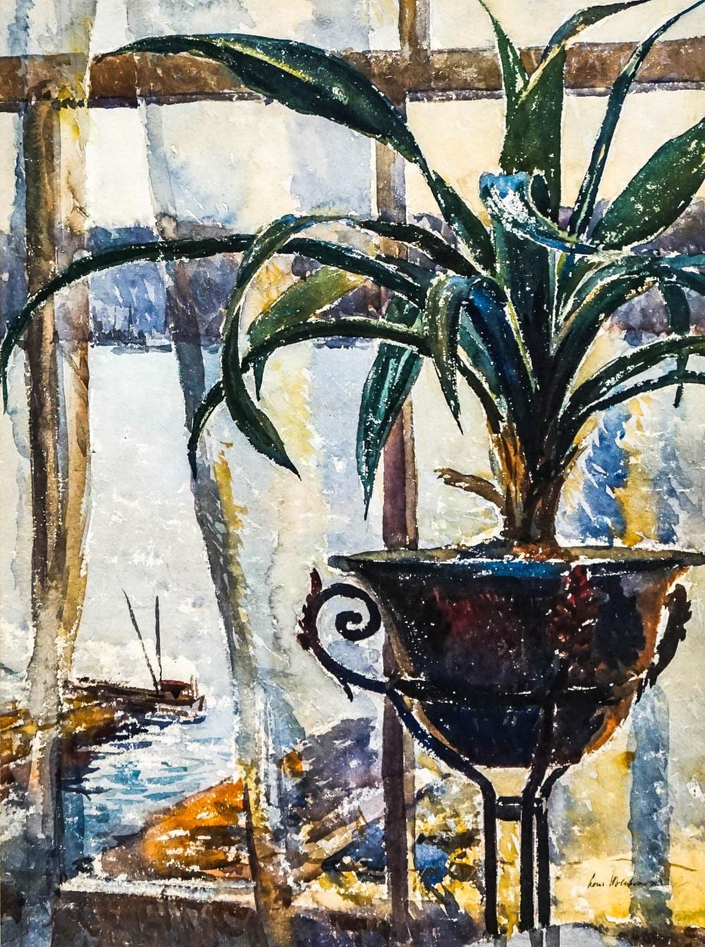 louis wolchonok american 1898 1973 still life of a vase of flowers in a window watercolor on paper signed l r frame 32 1 4 x 25 1 2 in 81 9 x 64 8 cm · Weschler's · 2025-08-20 Louis Wolchonok comparable auction result: louis wolchonok american 1898 1973 still life of a vase of flowers in a window watercolor on paper signed l r frame 32 1 4 x 25 1 2 in 81 9 x 64 8 cm