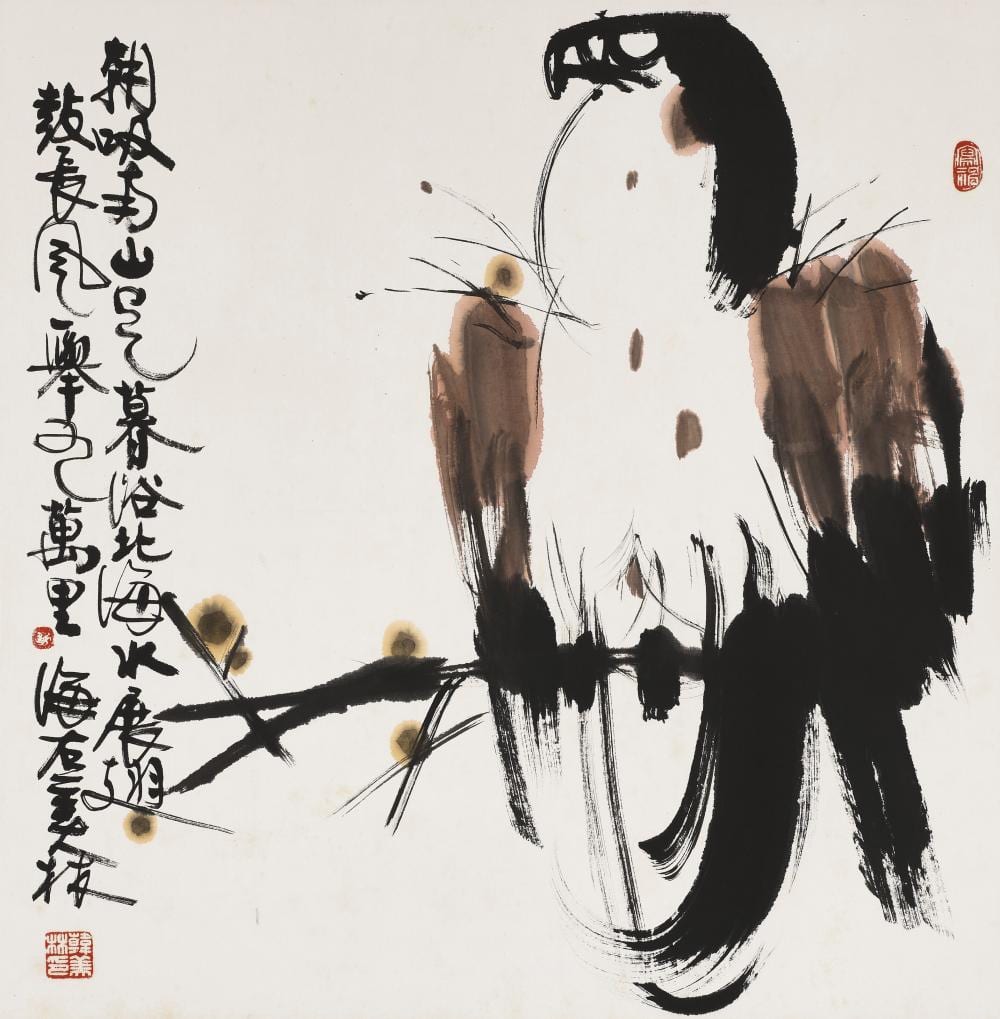 han meilin b 1936 eagle hanging scroll ink and colour on paper68 x 66 · Christie's · 2025-08-29 Han Meilin comparable auction result: han meilin b 1936 eagle hanging scroll ink and colour on paper68 x 66