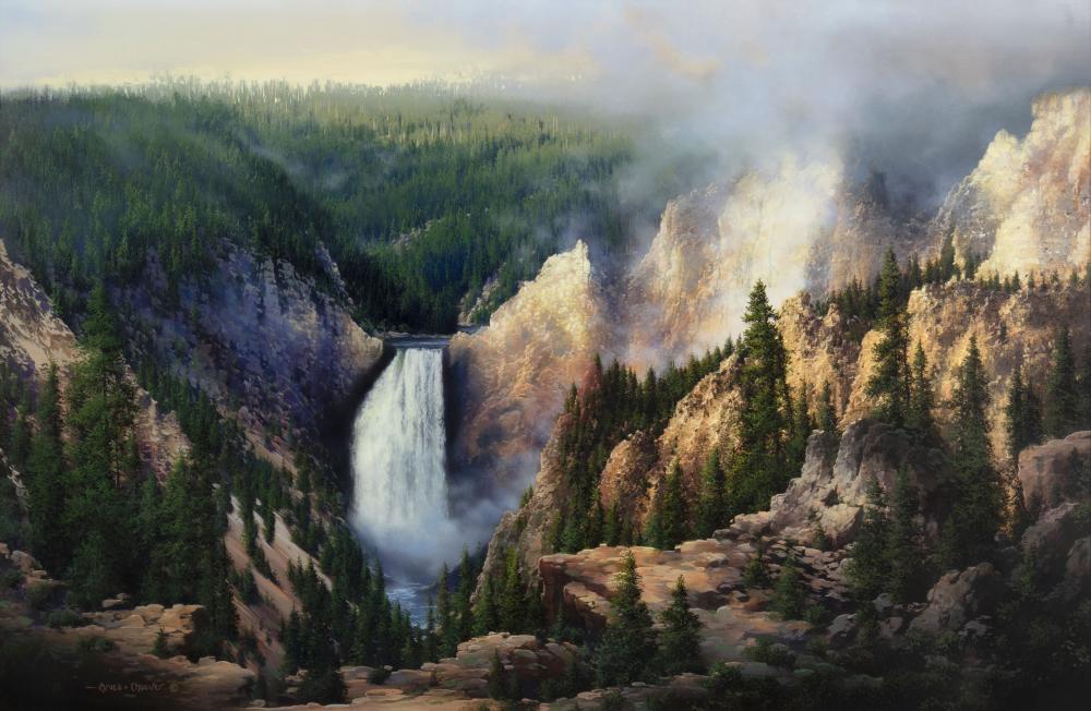 Bruce Cheever comparable auction result: bruce cheever 1958 morning mist of the yellowstone