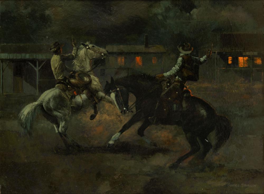 charles damrow 1916 1989 cowboys · Jackson Hole Art Auction · 2025-09-13 Charles Damrow comparable auction result: charles damrow 1916 1989 cowboys