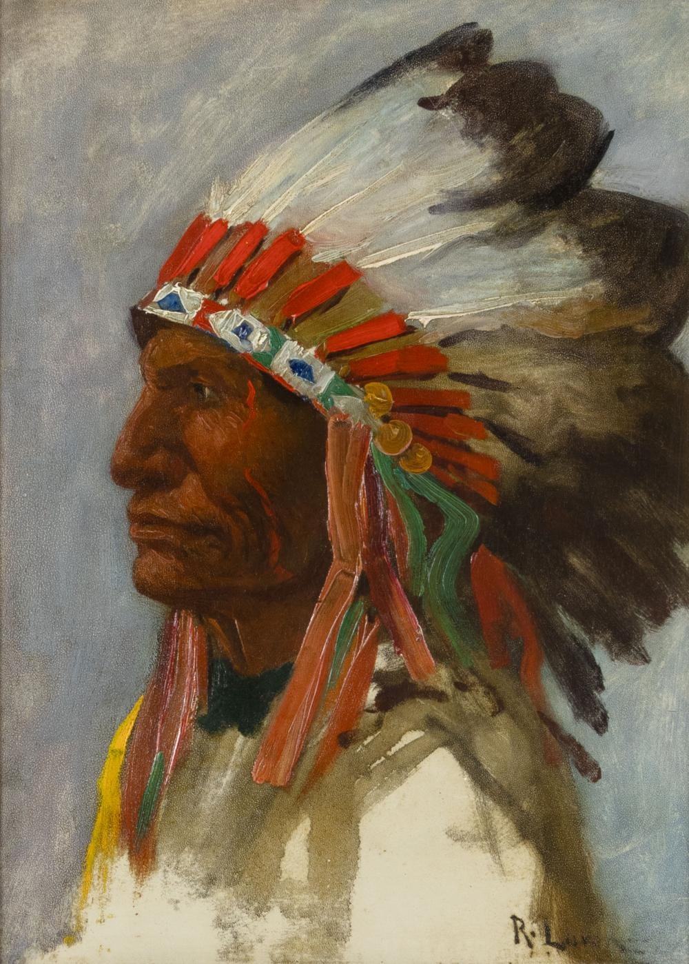 Richard Lorenz comparable auction result: richard lorenz 1858 1915 chief in profile