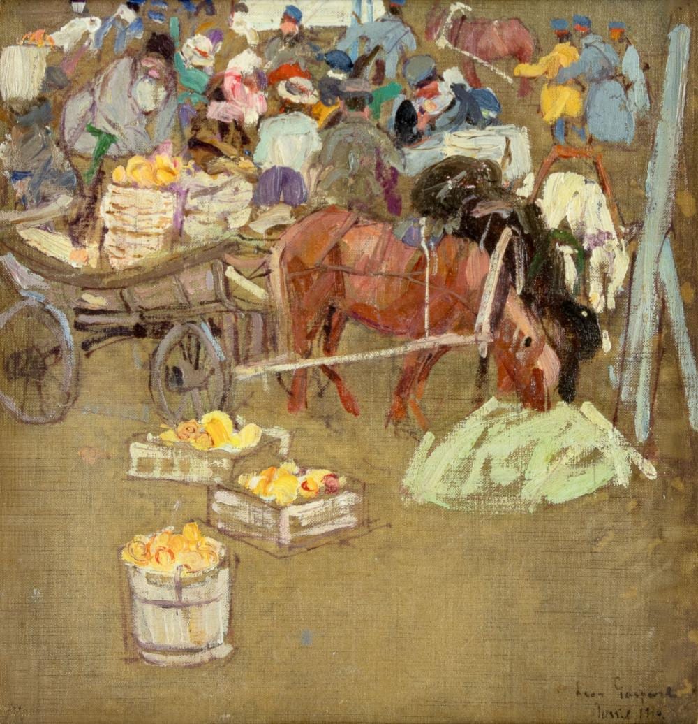 Leon Gaspard comparable auction result: leon gaspard 1882 1964 market scene 1914