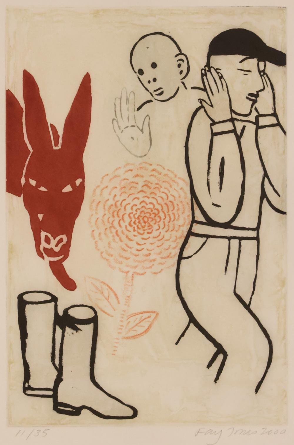 Fay Jones comparable auction result: fay jones lost boy 2000 soft ground etching