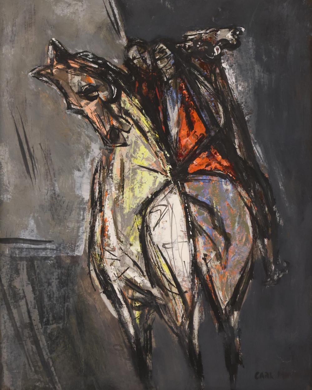 carl morris riders 5 1950 s oil on board · MBA Seattle Auction LLC · 2025-09-04 Carl A. Morris comparable auction result: carl morris riders 5 1950 s oil on board