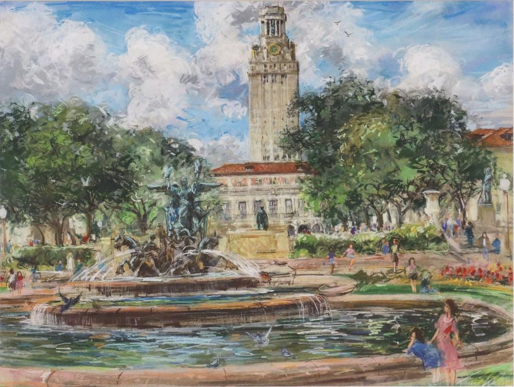Kamil Kubik comparable auction result: kamil kubik 1930 2011 oil pastel littlefield fountain ut tower