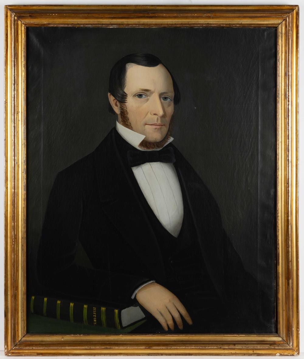 Ammi Phillips comparable auction result: ammi phillips new york connecticut 1788 1865 attributed folk art portrait of a man