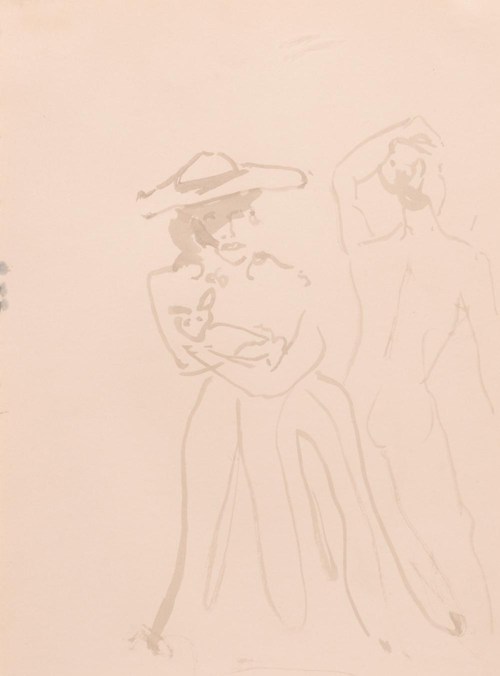 Nicholas Africano comparable auction result: nicholas africano figural ink drawing