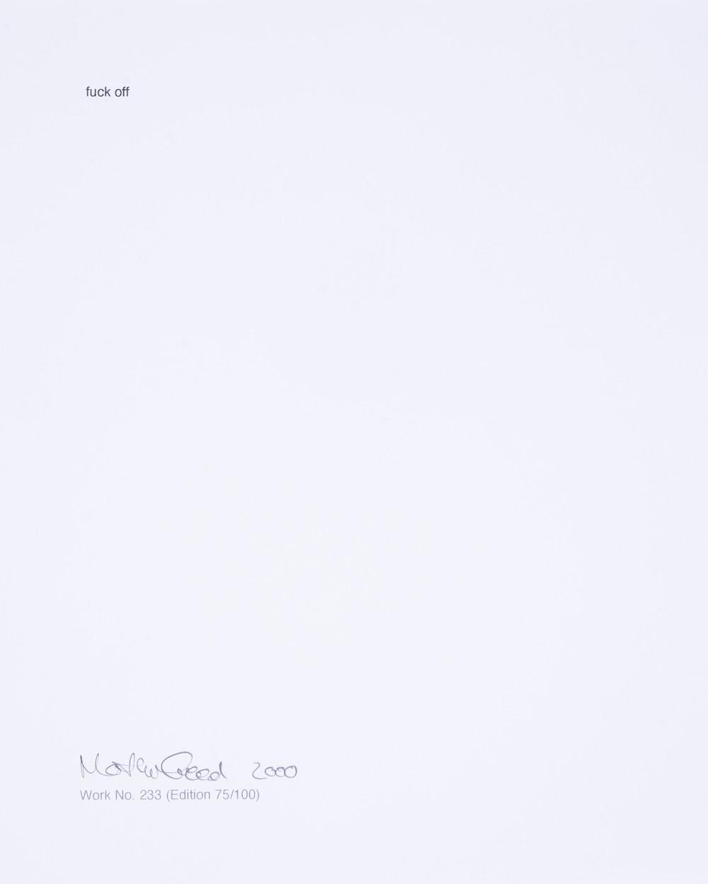 Martin Creed comparable auction result: martin creed b 1968 work no 233 from cubitt print box