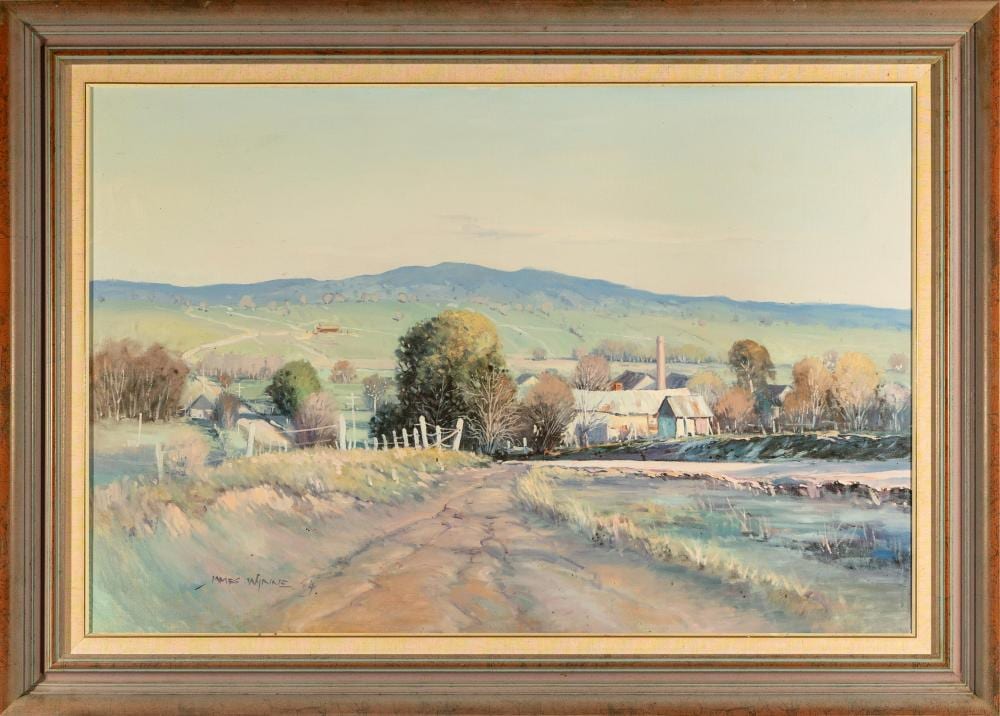 James Wynne comparable auction result: james wynne australian 1944 valley nsw oil on board 60 x 90cm frame size 77 x 109