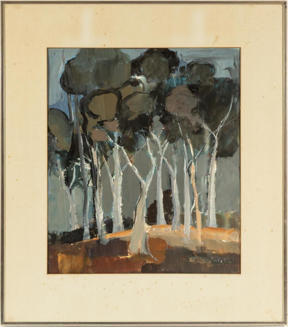 Sheila White comparable auction result: sheila white trees watercolour 45 x 39cm frame size 66 x 62cm