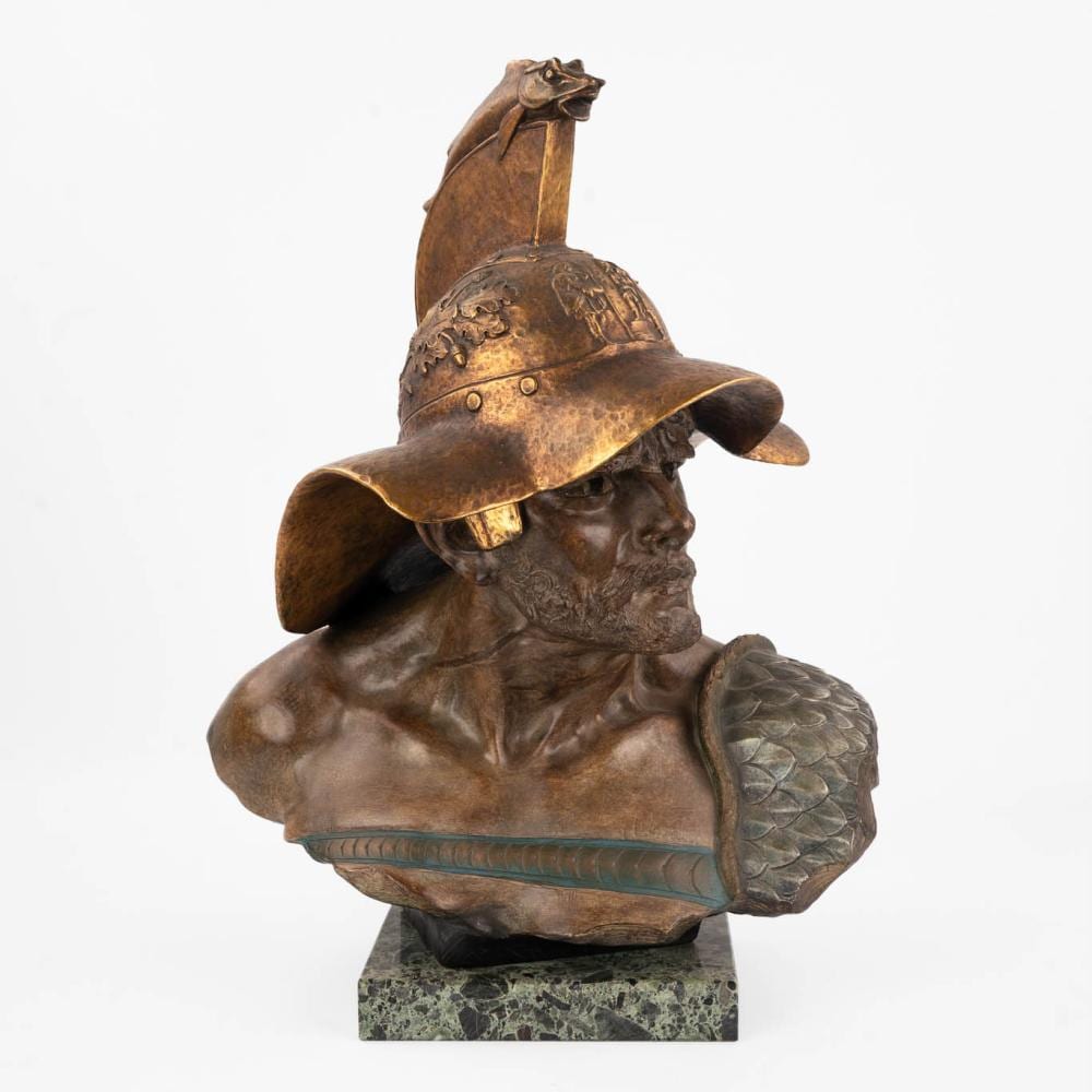 Richard Aurili comparable auction result: richard aurili 1864 1943 roman warrior patinated terracotta