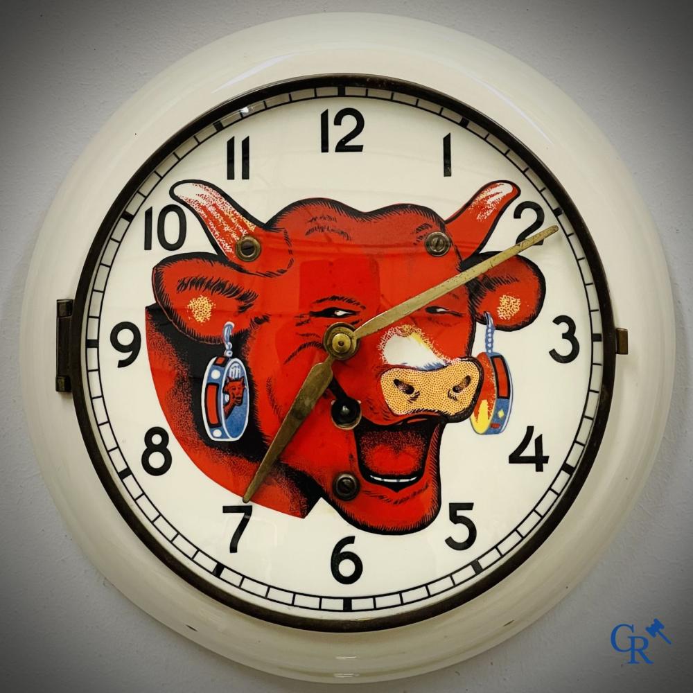 Benjamin Armand Rabier comparable auction result: benjamin rabier 1864 1939 la vache qui rit a publicity wall clock in faience for the cheeses of fromageries bel