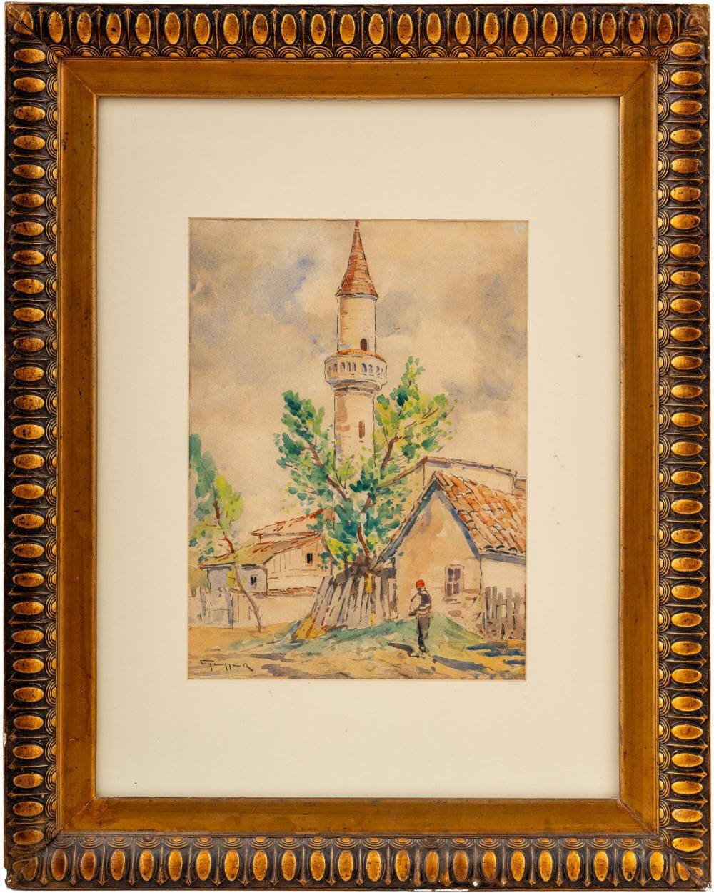 Jean Cheller comparable auction result: jean cheller b 1911 d 1952 minaret in balcic minaret la balcic