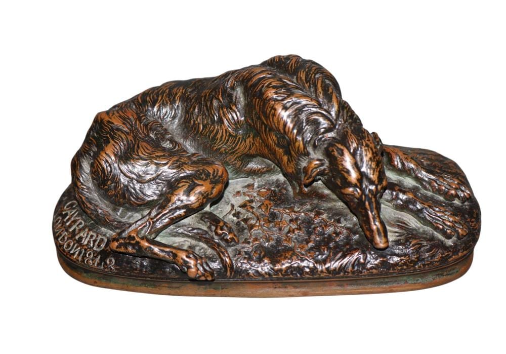 Paul Joseph Raymond Gayrard comparable auction result: paul joseph raymond gayrard 1807 1855 bronze dog sculpture