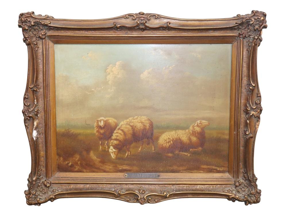 Arthur de Waerhert comparable auction result: arthur de waerhert oil on board painting pastoral landscape
