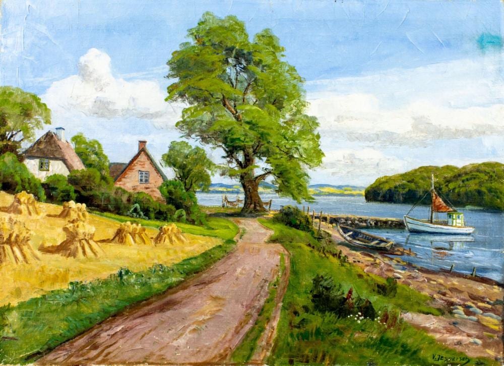 viggo jespersen denmark 1893 oil painting · Broward Auction Gallery LLC · 2025-10-26 Viggo Jespersen comparable auction result: viggo jespersen denmark 1893 oil painting