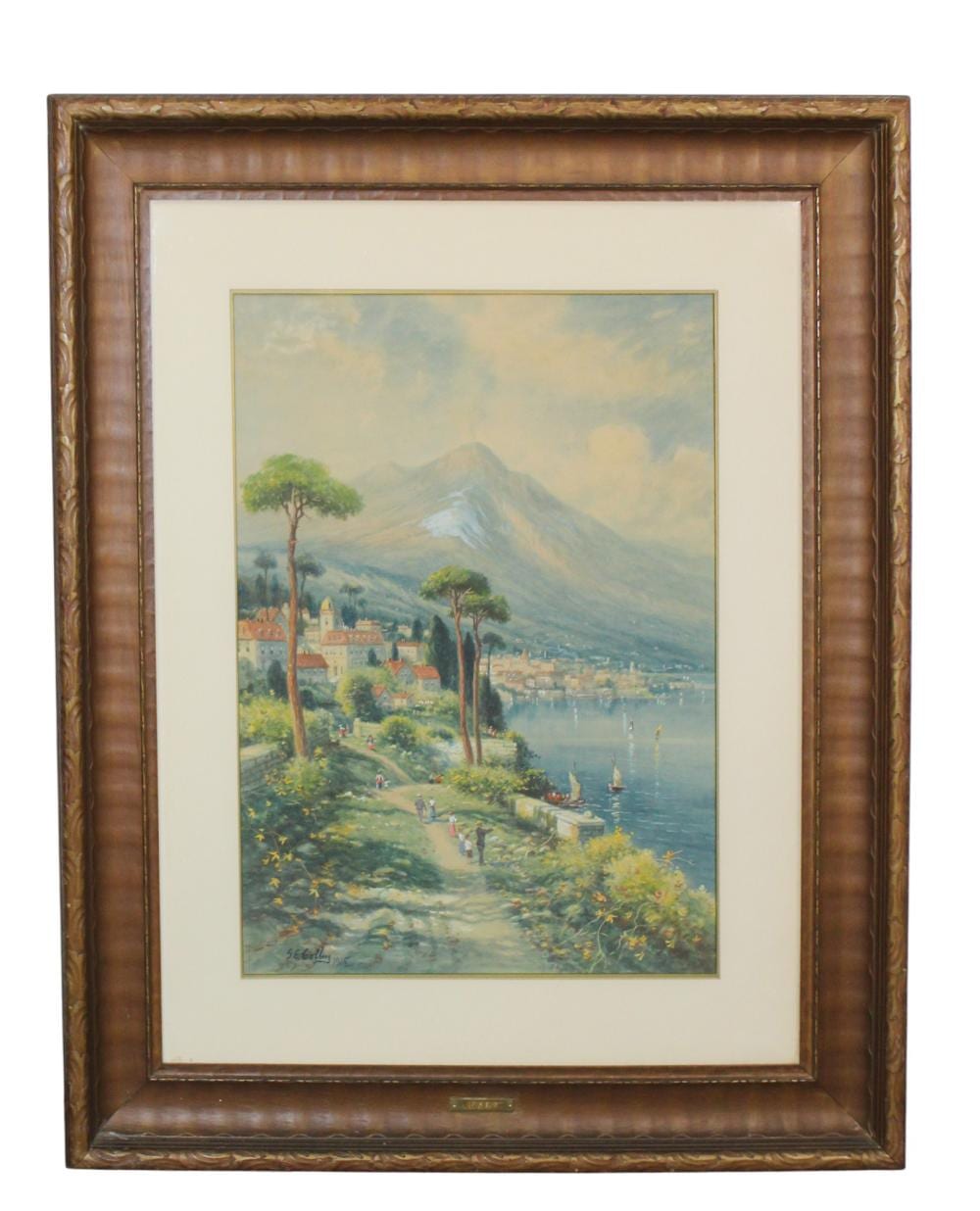 George Ernest Colby comparable auction result: george ernest colby watercolor on paper depicting the amalfi coast
