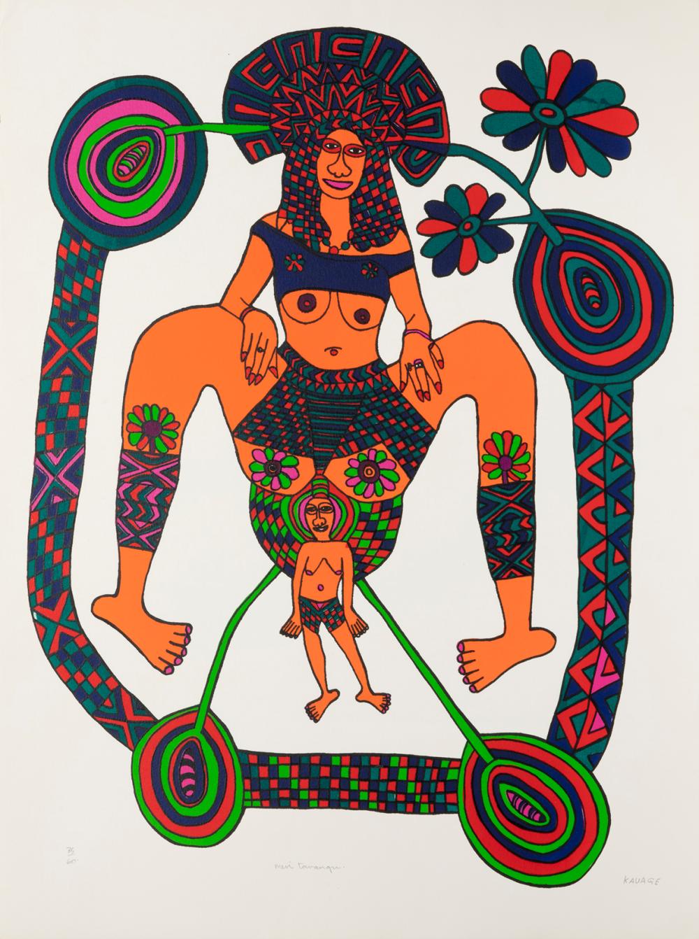 Mathias Kauage comparable auction result: mathias kauage decorated woman